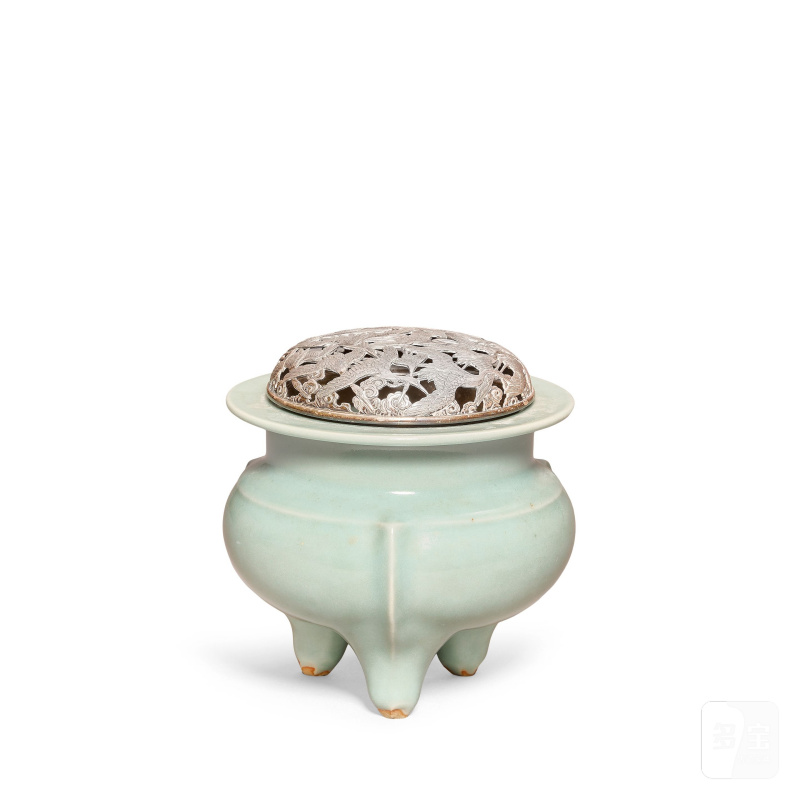 明治時代 青釉爐 | A CELADON-GLAZED INCENSE BURNER